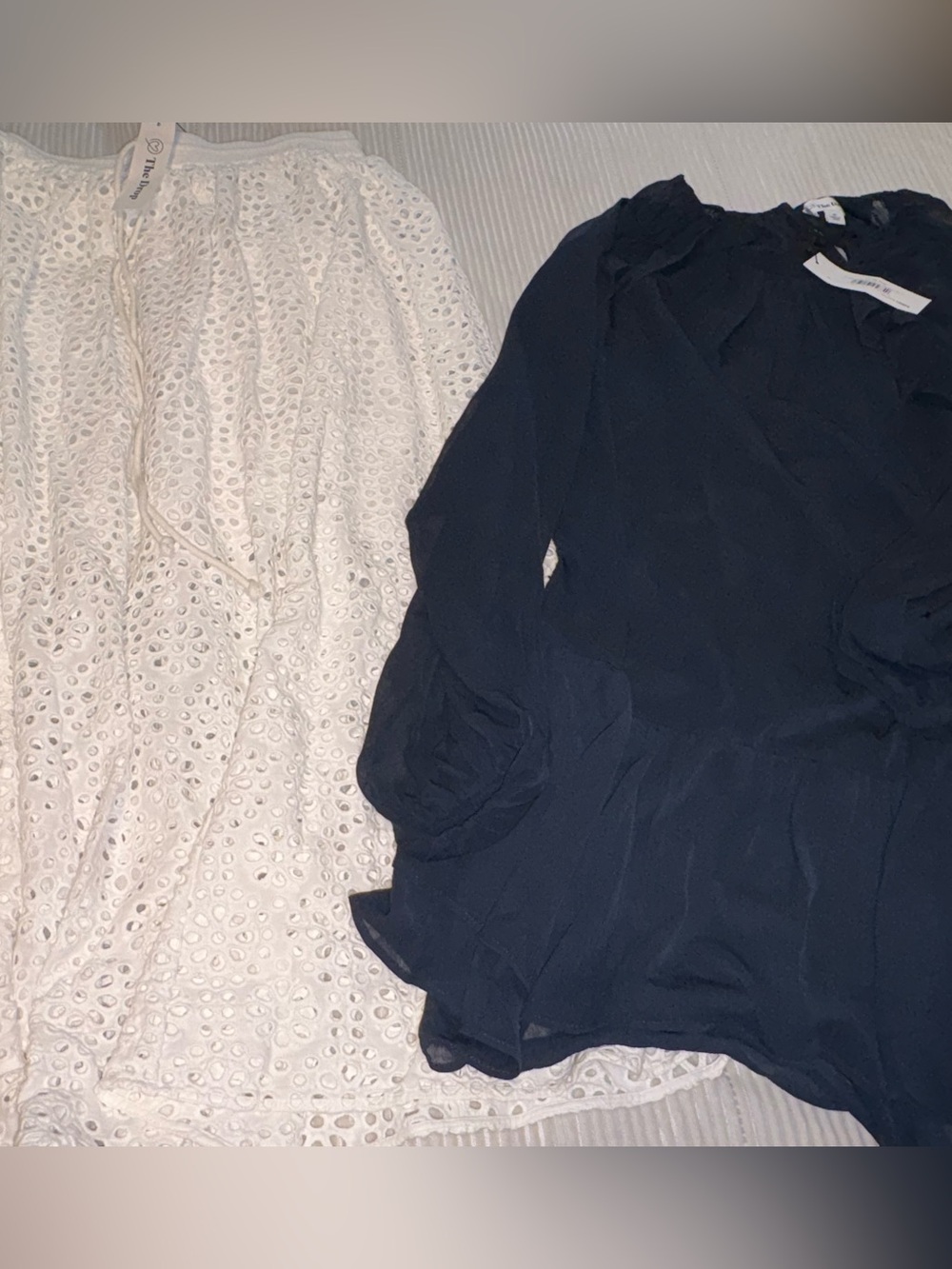NWT The Drop White Eyelet Skirt and Navy Dress Set